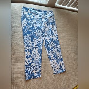 J.mc Laughlin Blue and White Floral Pants